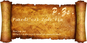 Pakróczi Zsófia névjegykártya